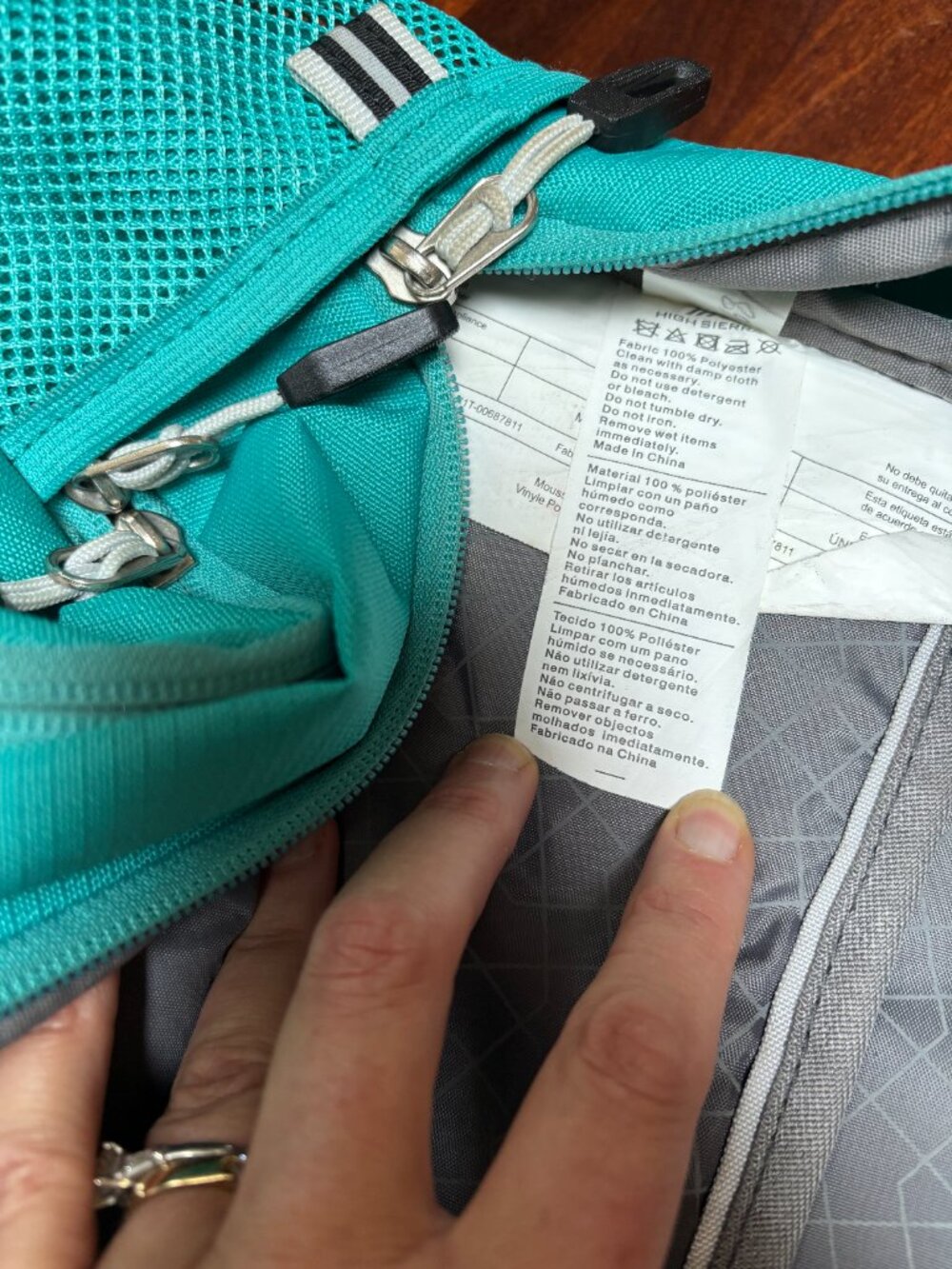 High Sierra Unisex Riprap Water Repellent Everyday Laptop‎ Backpack Aqua Blue - Picture 8 of 8